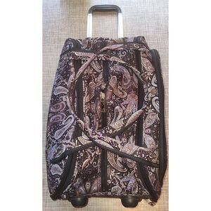 London Fog Bags Purple Paisley London Fog Wheeled Duffel Carry